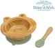 Nava Nava Baby- und Kinder-Essgeschirr aus Bamboo mit Rutschfester Basis 2er-Pack