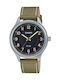 Casio Мъжки Часовник 39mm На Батерия с Зелен Кожен Каишка