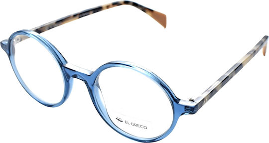 El Greco 9289 C3 Women's Acetate Prescription Eyeglass Frames Round Blue