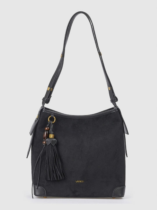 Verde Women's Shoulder Bag Suede with Fringes B...
