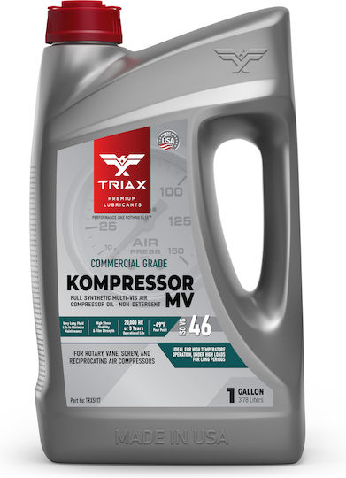 Ulei Complet Sintetic Pentru Compresoare De Aer Triax Kompressor Mv Iso 46 3.78 L