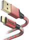 HAMA Geflochtenes USB Typ-C Kabel männlich - USB-A Rotes 1,5 m