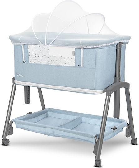 Lorelli Baby Cradle with Mattress and Wheels Blue