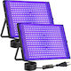 Set 2 Proiectoare UV LED 300W IP66 395nm Lumină Neagră 395 Nm IP66 Rezistent la Apă SMD 2835 Unghi 120° Carcasă din Aluminiu Suport Reglabil 360° Petreceri Cluburi Discoteci Baruri Evenimente Lumină UV Violetă