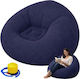 Velvet Inflatable Armchair Blue 100x100cm