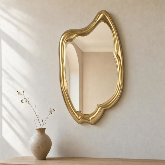 Next Wandspiegel Asymmetrischer mit Gold Kunststoff Rahmen 100x60cm
