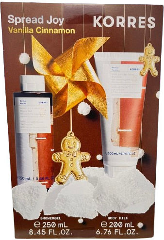 Korres Vanilla Cinnamon Skin Care Set for Moisturizing & Body Cleaning 2 Pieces