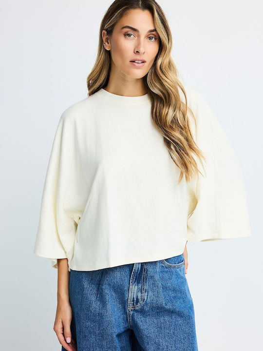 Funky Buddha Women's Crop Top Cotton White FBL014-104-17-Snow White