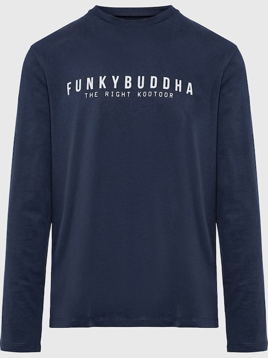 Funky Buddha Блуза с дълъг ръкав Тъмносин