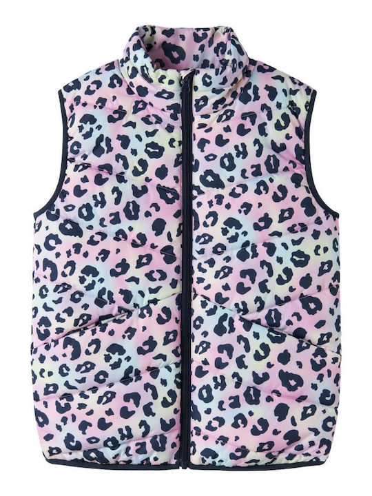 Kids Quilted Sleeveless Short Lilac Jacket