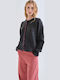 Women's Knitted Cardigan with Buttons Dark Grey