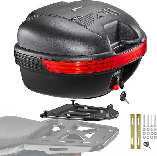 Vevor Motorrad-Topcase 30l Universell Wasserdichte Hecktasche Pp Abnehmbares Top-Box Motorrad Schloss Sicherheit & Rücken Gepäckaufbewahrung
