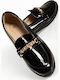 Patent Leather Women's Loafers In Gold Colour