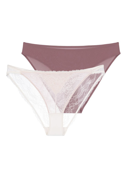 Women's Slip 2Pack with Lace Black