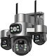 QL91AOV IP Triple Surveillance Camera Wi-Fi/4G Full HD+ 6MP Waterproof Battery with Two-Way Communication