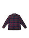Long Sleeve Flannel Shirt In Regular Fit Checked Parisian Night