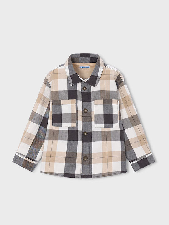 Mayoral Kids Checked Long-sleeved Shirt Black P...
