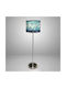 Blue Waves Floor Lamp with Lamp Bulb Base for E27 Blue