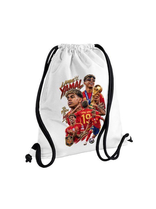 Koupakoupa Lamine Yamal KP 34954 Gymbag BB Weiß Sporttaschen Rücksack Für Fitnessstudio