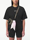Damen Sport T-Shirt Tiefschwarz