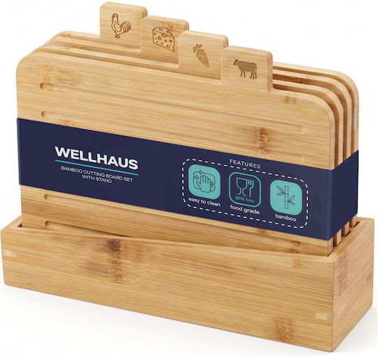 Wellhaus Wellhaus Schneidebretter Hölzernes Beiges Set 4 Stück