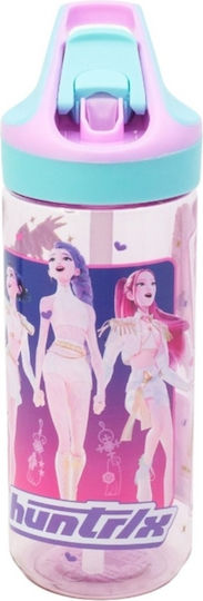 Stor Ecozen Bottle Пластмасово Детско Бутилка за Вода K-Pop Ловци на Демони със Сламка Многоцветна 620ml