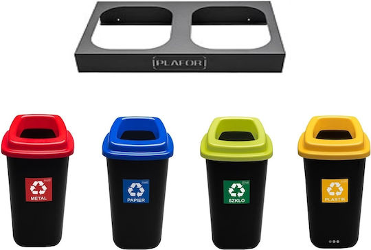 Delta Cleaning Coș Metalic De Reciclare KP90 90lt Negru