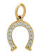 Savvas Design Hängendes Charm mit Steinen aus 14K Gold mit Zirkon MEN01777