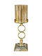 Marhome Glass Candle Holder in Gold Colour 11x11x35cm