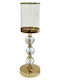 Marhome Kerzenhalter Glas in Gold Farbe 12x12x40,5cm