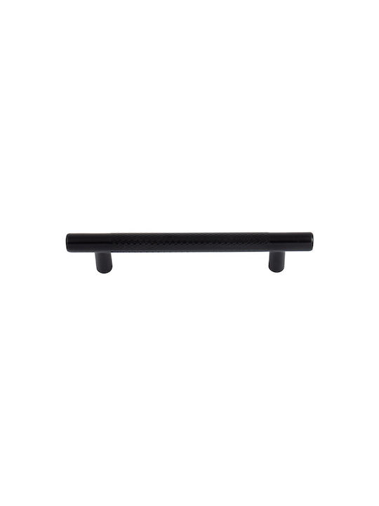 Viometale Möbelgriff aus Metall Schwarz Matt mit Lochabständen 128mm 05.89-128.K4