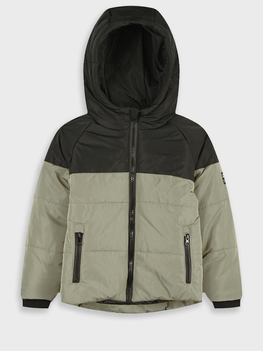 Energiers Kids Casual Short Hooded Jacket Beige