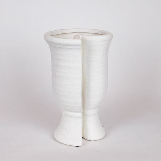 Eurolamp Eurolamp Dekorative Keramikvase Weiß 19,5x17xH29cm