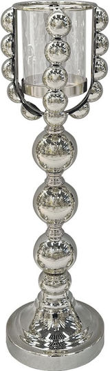 Marhome Dekorative Vase Glas Silber Y47cm