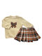 Kinderbekleidungsset mit Rock Winter 2Stücke Kariert G482