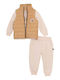 Kids Sweatpants Set Beige 3 Pieces