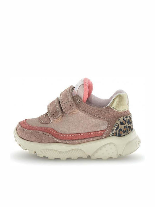 Kids Anatomic Sneakers With Hoop & Loop Closure Pink