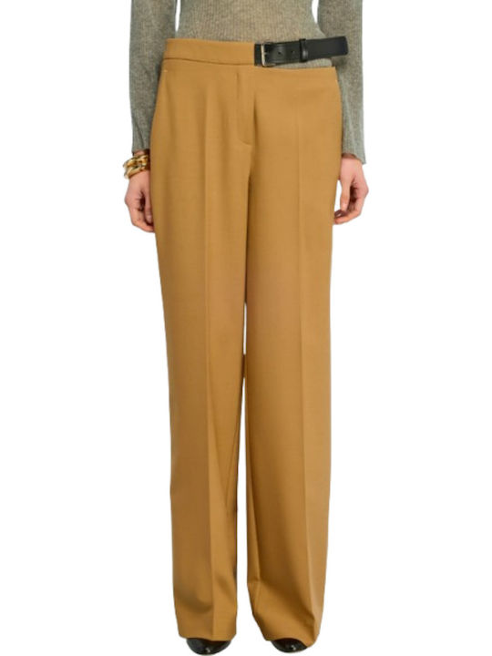 Women's Fabric Trousers Beige