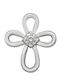Savvas Design Бял Златен Кръст 18 Карата Без Верижка СТА021058