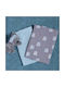 Nef-Nef Homeware Set Baby Cradle Sheets Cotton Elephants Grey 70x70cm 2pcs