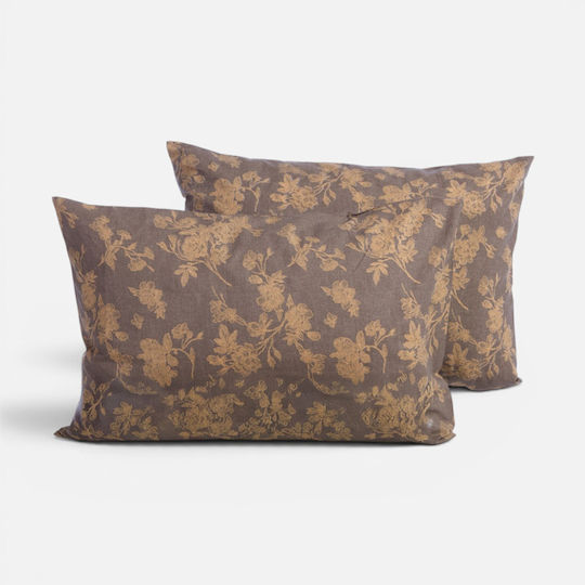Nef-Nef Homeware Homeware Set Pillowcases Brown 52x72cm