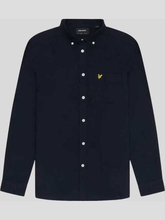 Long Sleeve Shirt in Wide Line Dark Navy