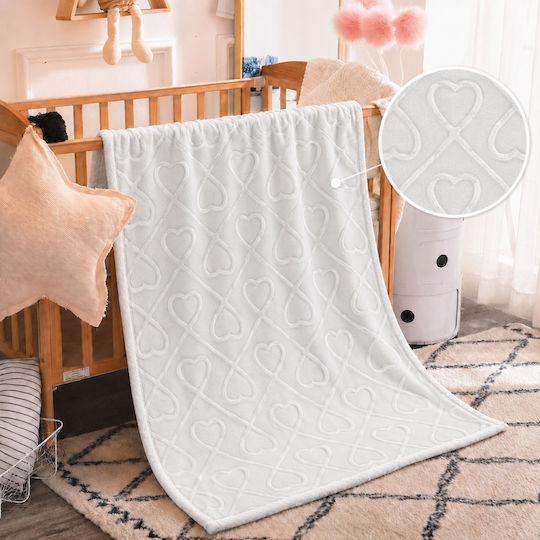 Marwa Samt Kinderdecke Weiß 140x110cm