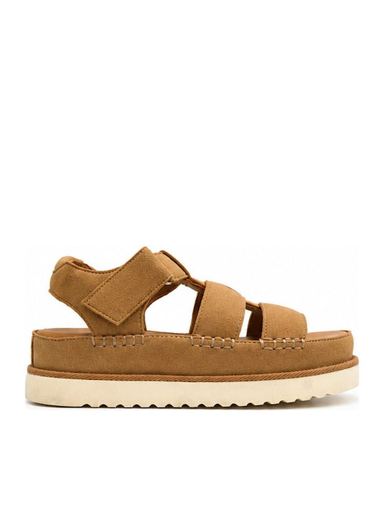 Zak Дамски Сандали Flatforms Кафяви