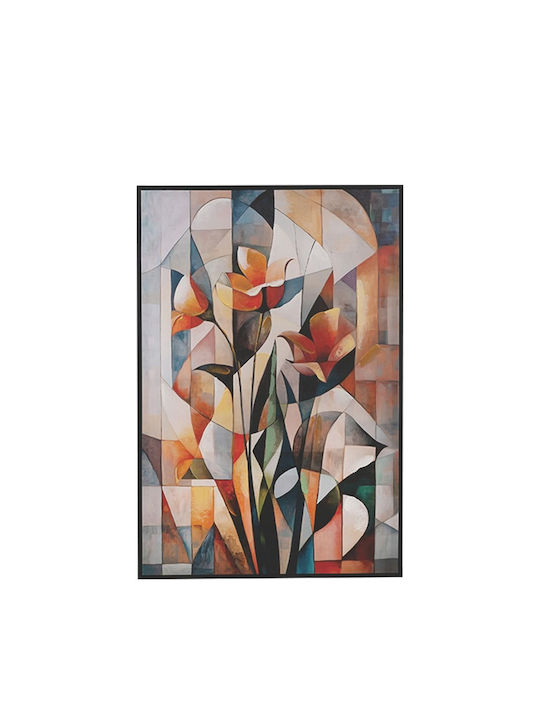Πίνακας Καμβάς Λουλούδια Πολύχρωμος 62x3.5x92cm...