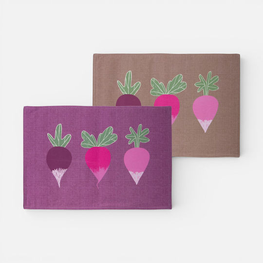 Nef-Nef Homeware Radish Tischsets Stoff Braune 48x33cm