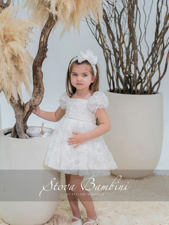 Stova Bambini Rochie de Botez Albă
