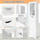Costway Badezimmer-Säulenschrank Wandhängeschrank M40xB30xH170cm Weiß