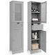 Costway Wall Hung Bathroom Column Cabinet W40xD30xH170cm Grey