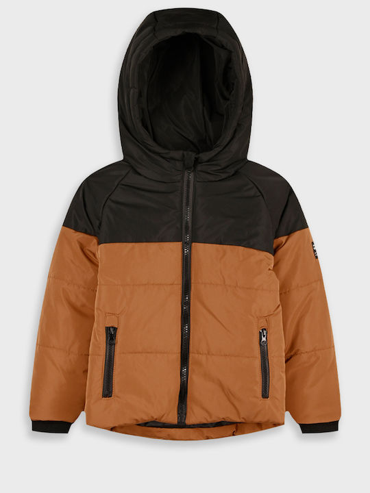 Energiers Kids Casual Short Hooded Jacket Saffron